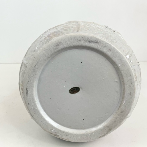 Vintage Mid Century Lusterware Pink Floral Wishing Well Planter & Water Bucket - Picture 14 of 16